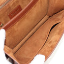 Christian Dior Chain Shoulder Bag Leather Brown Gold Auth 154079V-20