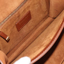 Christian Dior Chain Shoulder Bag Leather Brown Gold Auth 154079V-21