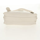 FENDI Mamma Baguette Shoulder Bag Leather White Gold Auth 154081M-11