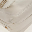 FENDI Mamma Baguette Shoulder Bag Leather White Gold Auth 154081M-12