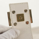 FENDI Mamma Baguette Shoulder Bag Leather White Gold Auth 154081M-18