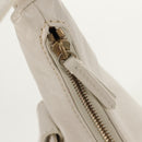 FENDI Mamma Baguette Shoulder Bag Leather White Gold Auth 154081M-19