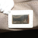 FENDI Mamma Baguette Shoulder Bag Leather White Gold Auth 154081M-20