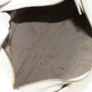 FENDI Mamma Baguette Shoulder Bag Leather White Gold Auth 154081M-21