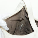 FENDI Mamma Baguette Shoulder Bag Leather White Gold Auth 154081M-23