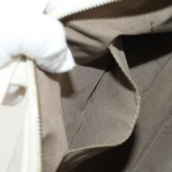 FENDI Mamma Baguette Shoulder Bag Leather White Gold Auth 154081M