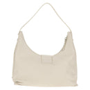 FENDI Mamma Baguette Shoulder Bag Leather White Gold Auth 154081M-3