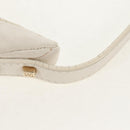 FENDI Mamma Baguette Shoulder Bag Leather White Gold Auth 154081M-9