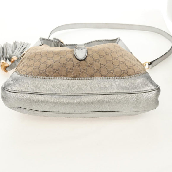 GUCCI GG Canvas New Jackie Shoulder Bag 2way Beige Gold 246907 Auth 154082V