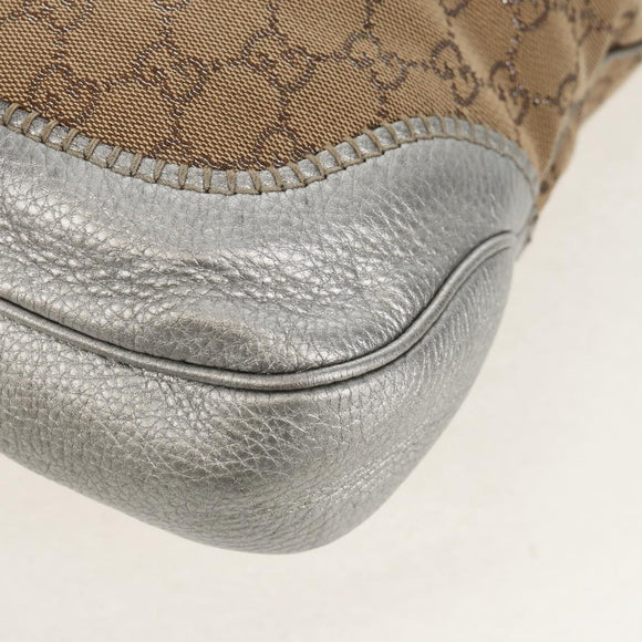 GUCCI GG Canvas New Jackie Shoulder Bag 2way Beige Gold 246907 Auth 154082V