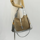 GUCCI GG Canvas New Jackie Shoulder Bag 2way Beige Gold 246907 Auth 154082V-28