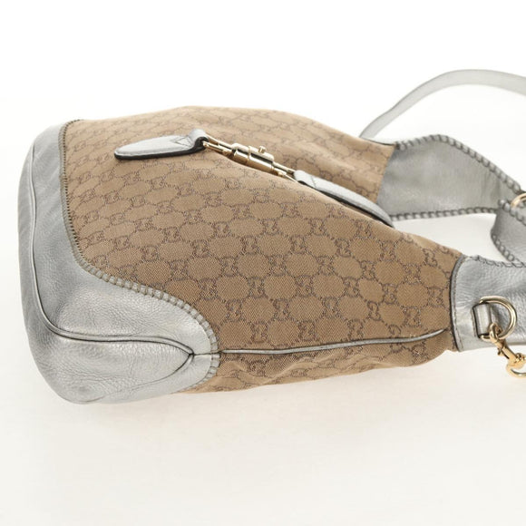 GUCCI GG Canvas New Jackie Shoulder Bag 2way Beige Gold 246907 Auth 154082V
