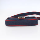 FENDI Mamma Baguette Shoulder Bag Denim 2way Navy Gold Auth 154083M-5
