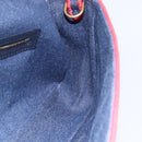 FENDI Mamma Baguette Shoulder Bag Denim 2way Navy Gold Auth 154083M-23