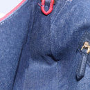 FENDI Mamma Baguette Shoulder Bag Denim 2way Navy Gold Auth 154083M-24