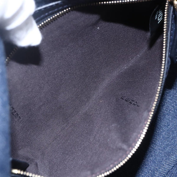 FENDI Mamma Baguette Shoulder Bag Denim 2way Navy Gold Auth 154083M