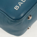 BALENCIAGA Triangle Duffel M Bag Leather 2way Light Blue 476974 Auth 154084V-14