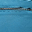 BALENCIAGA Triangle Duffel M Bag Leather 2way Light Blue 476974 Auth 154084V-21