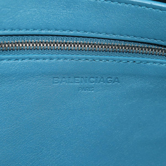BALENCIAGA Triangle Duffel M Bag Leather 2way Light Blue 476974 Auth 154084V