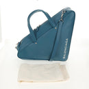 BALENCIAGA Triangle Duffel M Bag Leather 2way Light Blue 476974 Auth 154084V-30