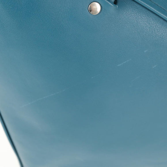 BALENCIAGA Triangle Duffel M Bag Leather 2way Light Blue 476974 Auth 154084V