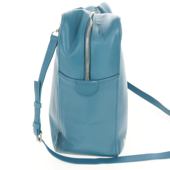 BALENCIAGA Triangle Duffel M Bag Leather 2way Light Blue 476974 Auth 154084V
