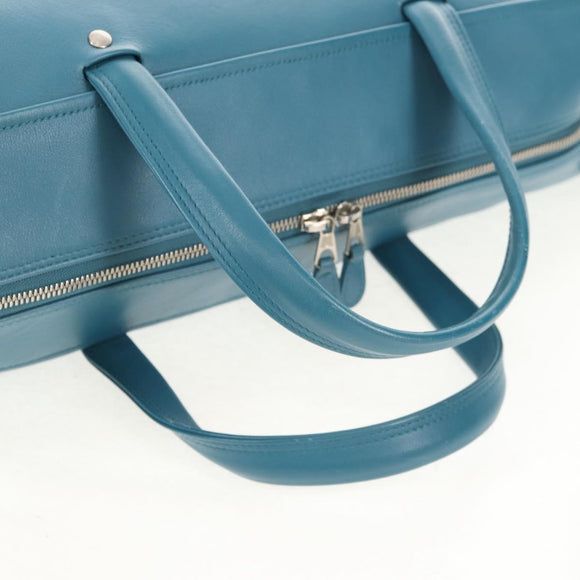 BALENCIAGA Triangle Duffel M Bag Leather 2way Light Blue 476974 Auth 154084V