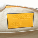 LOEWE Anagram Clutch Bag Leather Light Blue Silver Auth 154086M-9