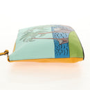 LOEWE Anagram Clutch Bag Leather Light Blue Silver Auth 154086M-3