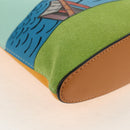 LOEWE Anagram Clutch Bag Leather Light Blue Silver Auth 154086M-7