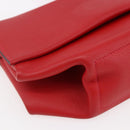 HERMES Opry 24 Shoulder Bag Leather Red Silver Auth 154087SM-14