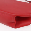 HERMES Opry 24 Shoulder Bag Leather Red Silver Auth 154087SM-15