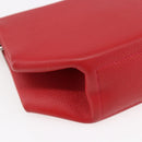 HERMES Opry 24 Shoulder Bag Leather Red Silver Auth 154087SM-16