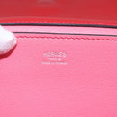 HERMES Opry 24 Shoulder Bag Leather Red Silver Auth 154087SM-17