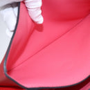 HERMES Opry 24 Shoulder Bag Leather Red Silver Auth 154087SM-21