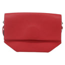 HERMES Opry 24 Shoulder Bag Leather Red Silver Auth 154087SM-13