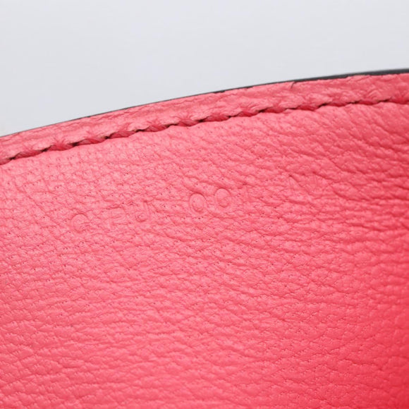 HERMES Opry 24 Shoulder Bag Leather Red Silver Auth 154087SM