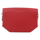 HERMES Opry 24 Shoulder Bag Leather Red Silver Auth 154087SM-2