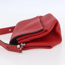HERMES Opry 24 Shoulder Bag Leather Red Silver Auth 154087SM-3