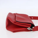 HERMES Opry 24 Shoulder Bag Leather Red Silver Auth 154087SM-4
