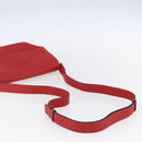 HERMES Opry 24 Shoulder Bag Leather Red Silver Auth 154087SM-7