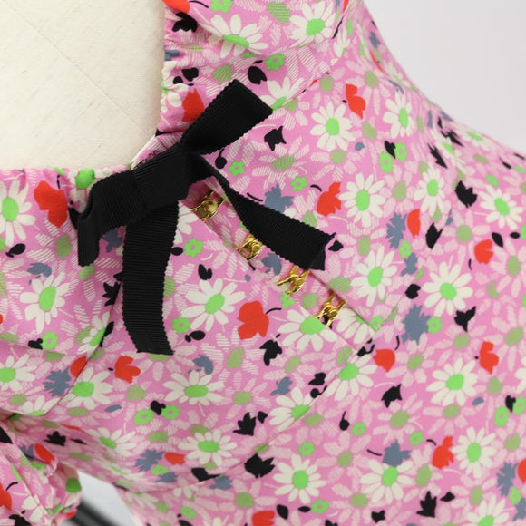 Miu Miu One Piece Silk Pink Auth 154093