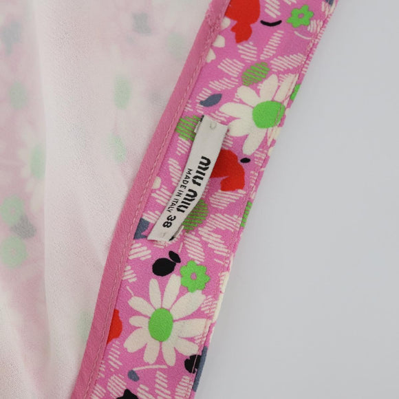 Miu Miu One Piece Silk Pink Auth 154093