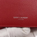 SAINT LAURENT Compact Wallet Leather Red Auth 154094-17