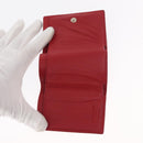 SAINT LAURENT Compact Wallet Leather Red Auth 154094-8