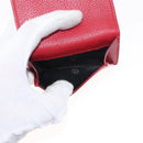 SAINT LAURENT Compact Wallet Leather Red Auth 154094-10