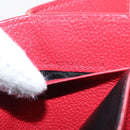 SAINT LAURENT Compact Wallet Leather Red Auth 154094-12
