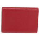 SAINT LAURENT Compact Wallet Leather Red Auth 154094-2