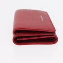 SAINT LAURENT Compact Wallet Leather Red Auth 154094-4