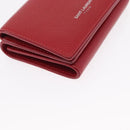 SAINT LAURENT Compact Wallet Leather Red Auth 154094-7